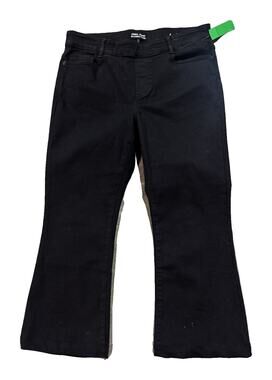 Tribal Women's Black Pull On Crop Flare Jeans Stretch Boundless Denim Size L